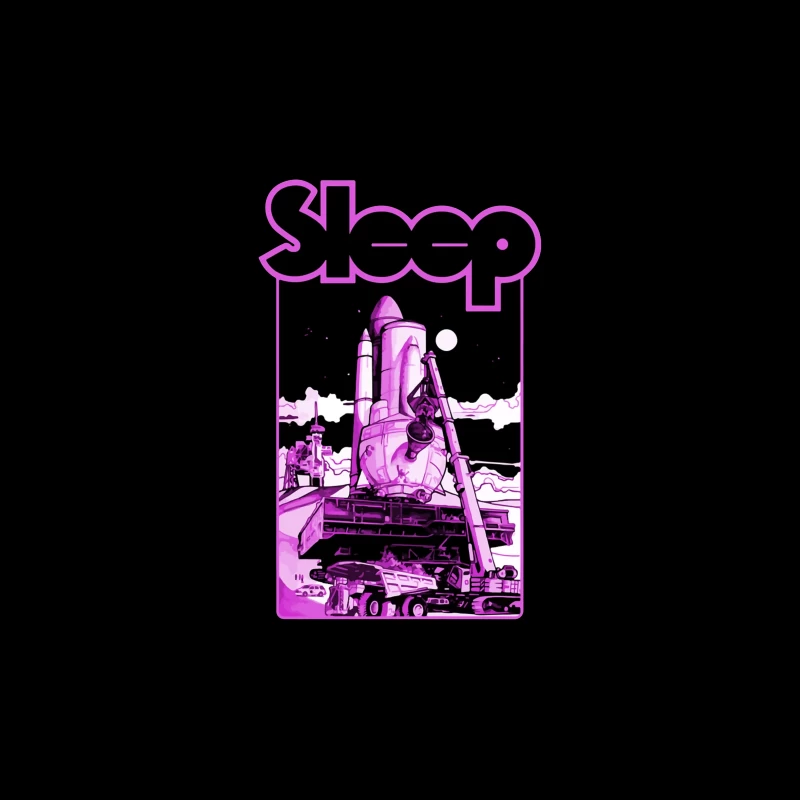 Sleep Band's Purple Rocket Industrial Space Art Tapestry