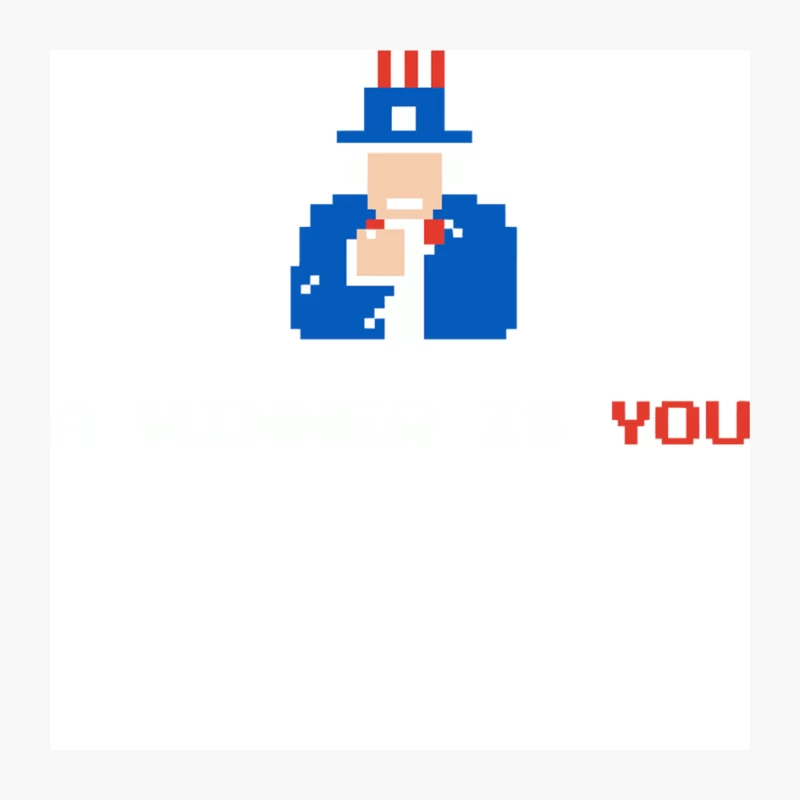 Pixelated Uncle Sam Patriotic Recruitment Poster Pin