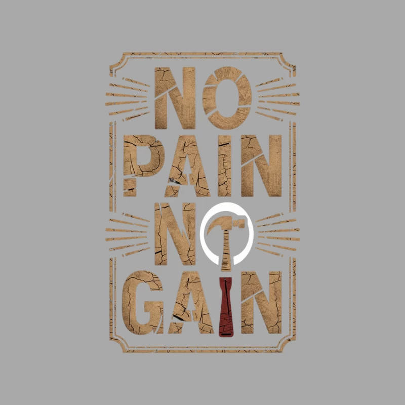 No Pain No Gain Motivational Fitness Typography Female Pullover Hoodie