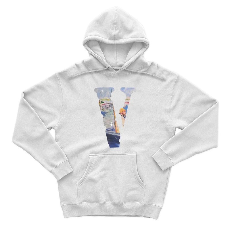 Impressionistische Malerei-Buchstabe V Herren Pullover Hoodie