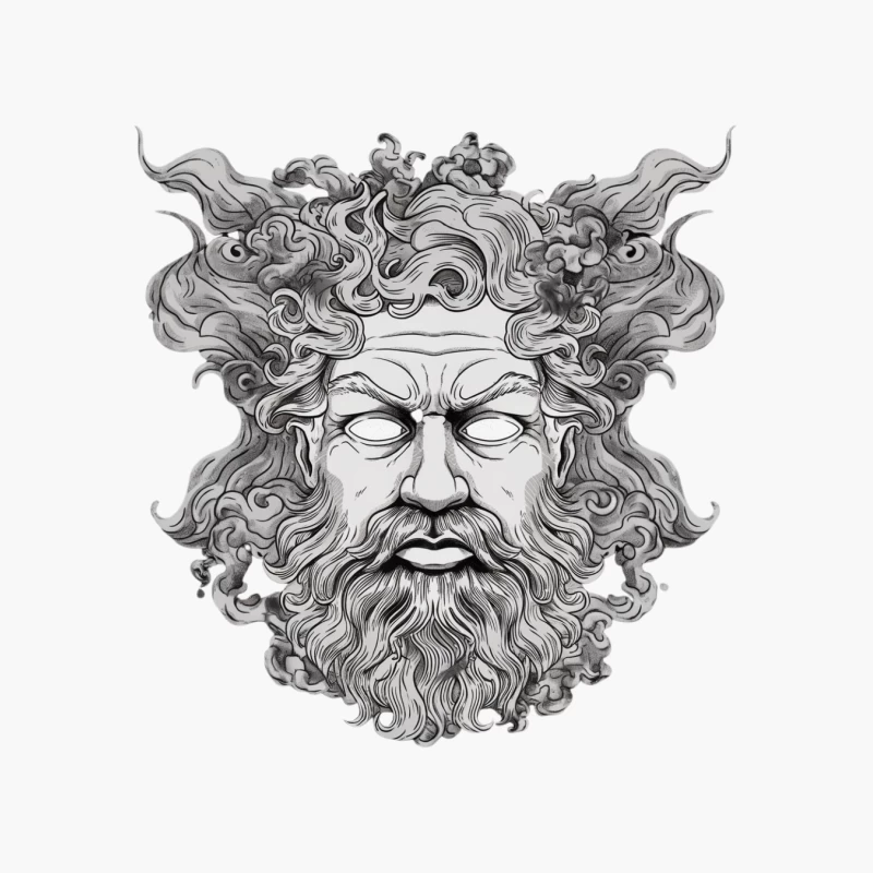 mythology sculpture god beard Zeus Greek art illustration Cotton Tote Bag