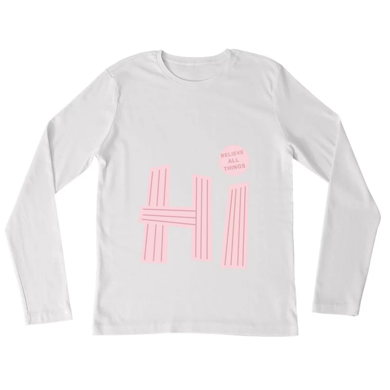 Hallo Design mit Glaubensbotschaft Damen Langarm T-Shirt