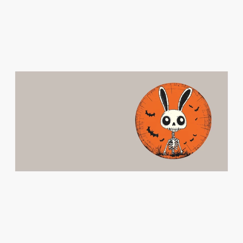 Spooky Halloween Bunny Skeleton with Bats Coffee Mug