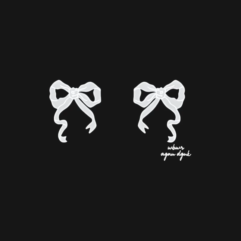Design de Boucles d'Oreilles en Rubans Blancs Homme Manches Longues T-Shirt