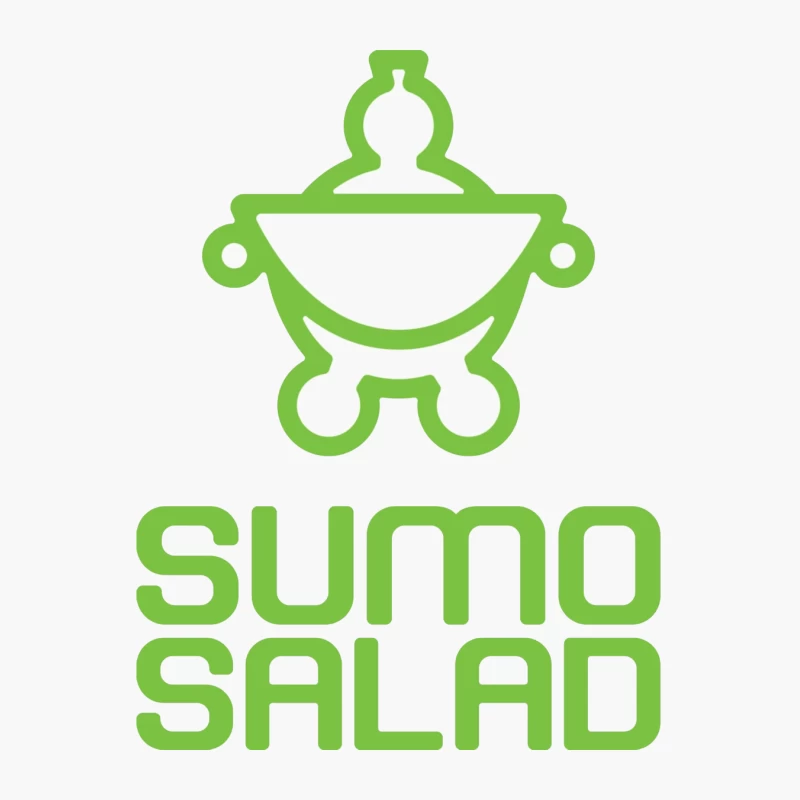 Green Minimalist Sumo Salad Restaurant Logo Cotton Tote Bag