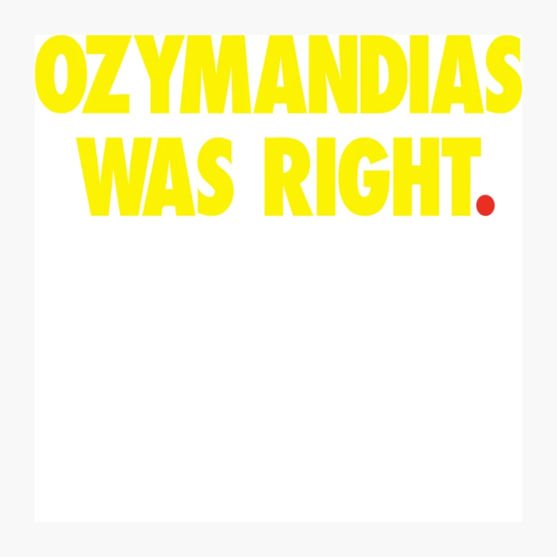 Yellow Ozymandias Typography Statement Pin