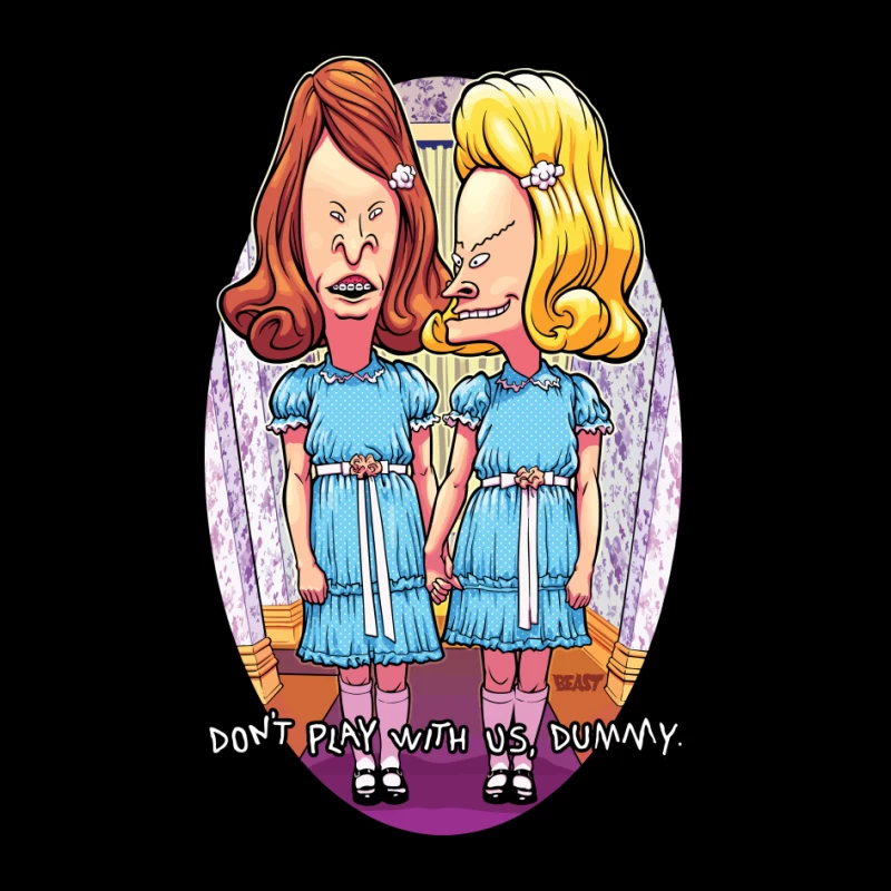 Humorous Cartoon Parody of Horror Characters Pin