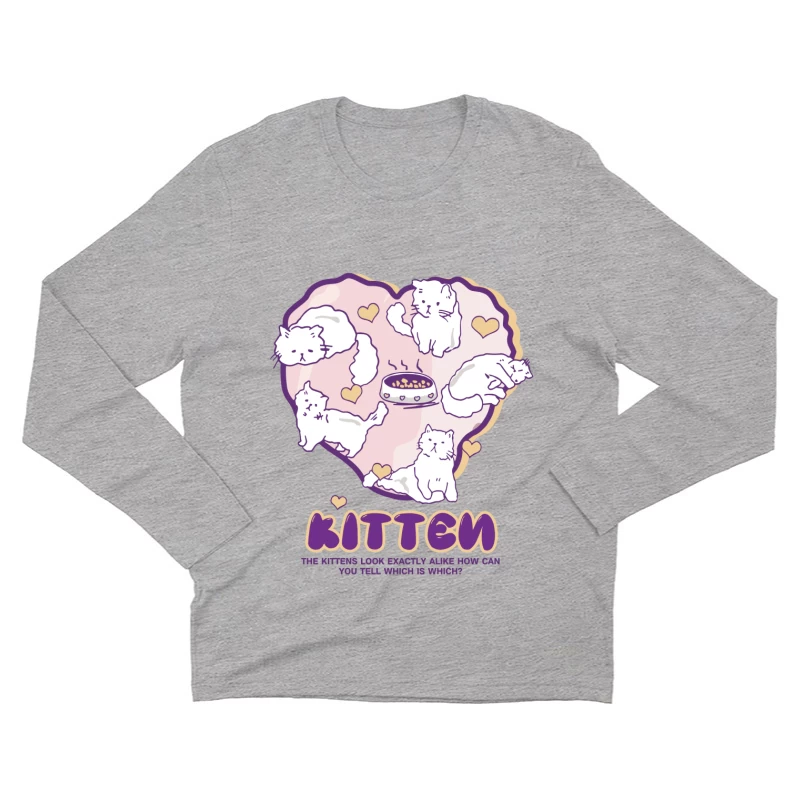 Niedliche Kätzchen bilden ein Herz Herren Langarm T-Shirt