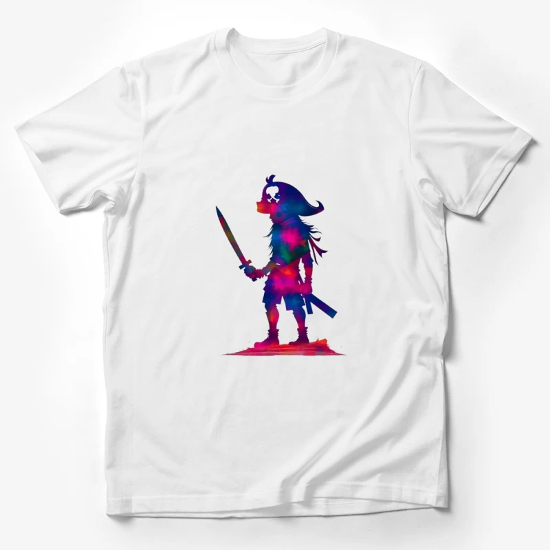 Cosmic Pirate Silhouette with Sword Male T-Shirt