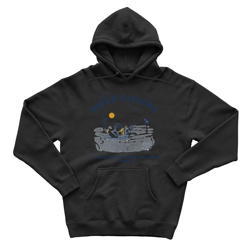 Flussfischer-Enthusiast beim Fischen Herren Pullover Hoodie