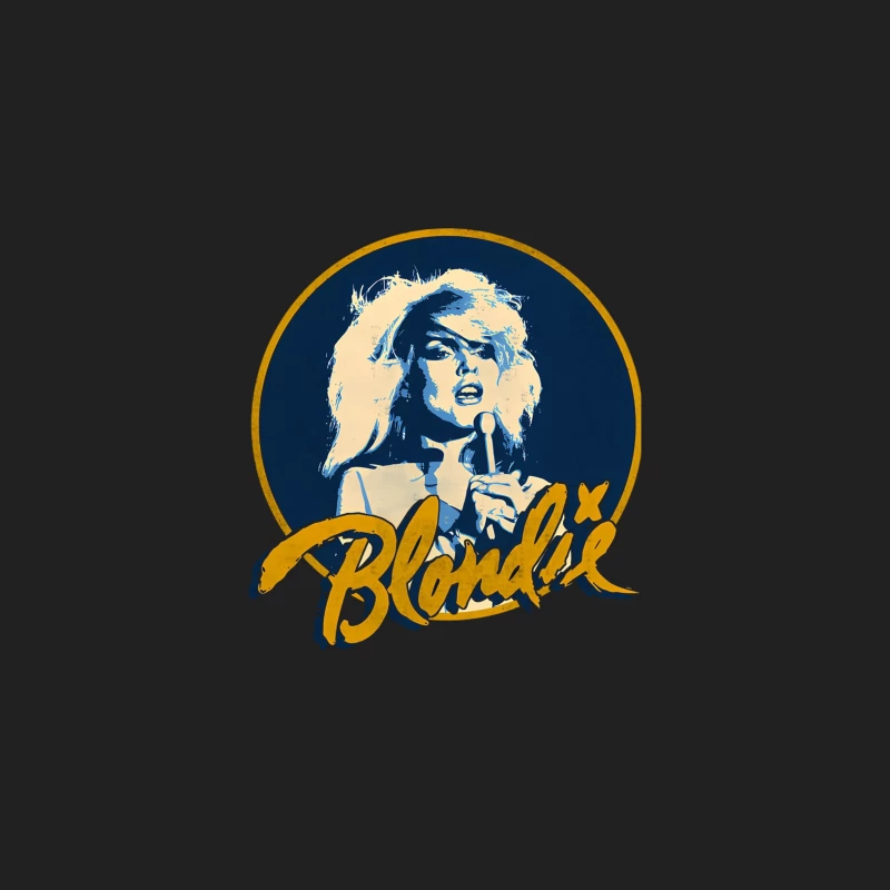 Vintage Blondie Band Logo with Blue and Gold Design Bucket Hat