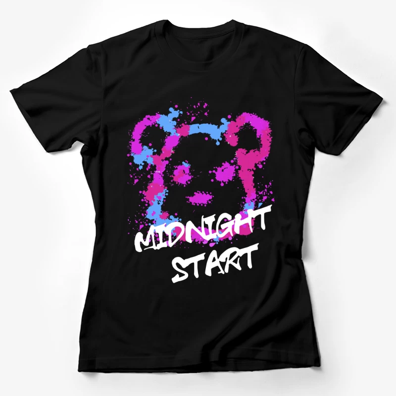 Bunter Panda Graffiti Design Damen T-Shirt