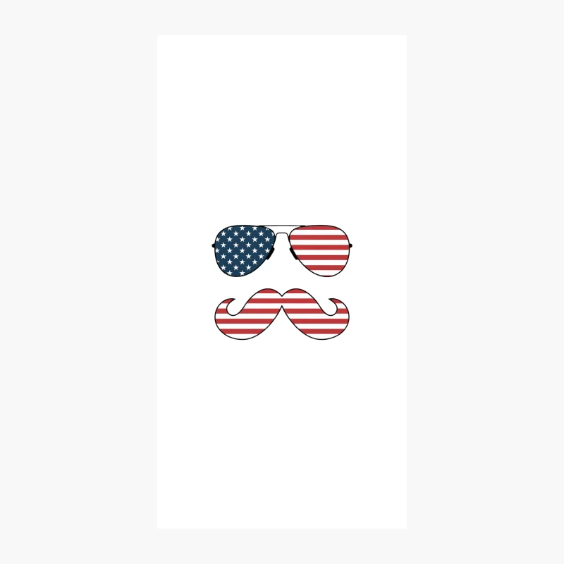 Patriotic American Flag-Themed Sunglasses and Mustache iPhone Case