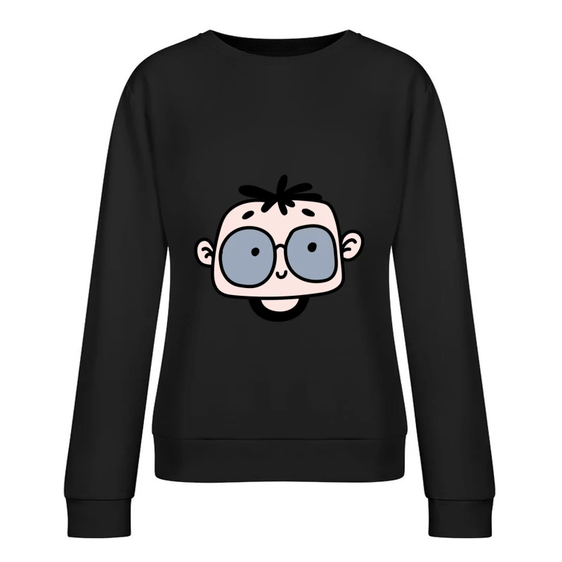 Illustration de personnage mignon avec lunettes Femme Sweat-shirt à enfiler