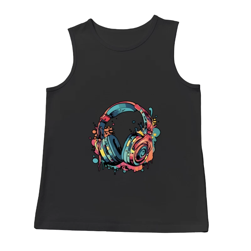 Casque coloré sur fond noir Homme Débardeur