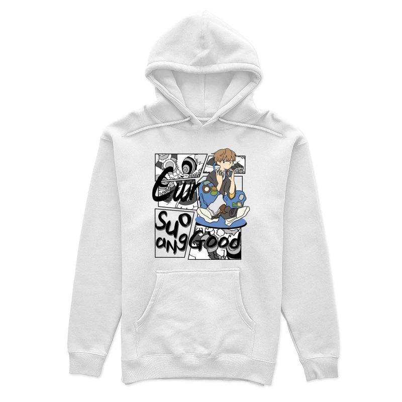 Stylischer Junge mit Kopfhörern Damen Pullover Hoodie
