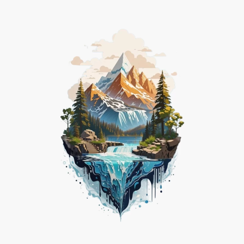 Majestic Mountain Landscape Cotton Tote Bag
