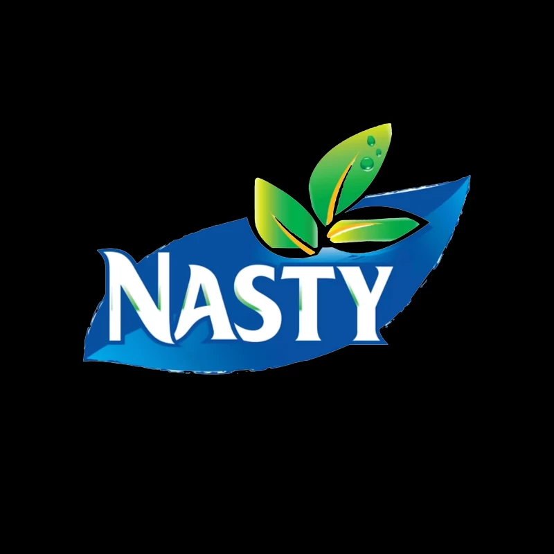 Nasty Brand Logo with Blue Banner and Green Leaf Emblem Throw Pillow