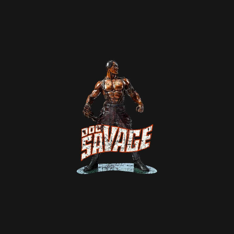 Vintage Doc Savage Pulp Fiction Superhero Illustration Desk Mat