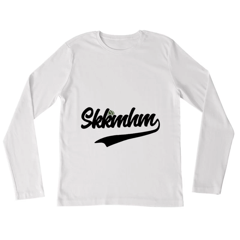 Schriftzug mit abstrakter Note Damen Langarm T-Shirt