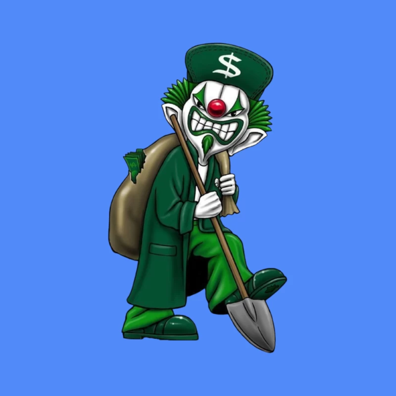 Grinning Clown with Money Bag Pin