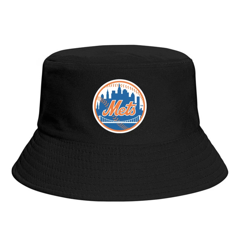 New York Mets MLB Baseball Team Logo with City Skyline Bucket Hat