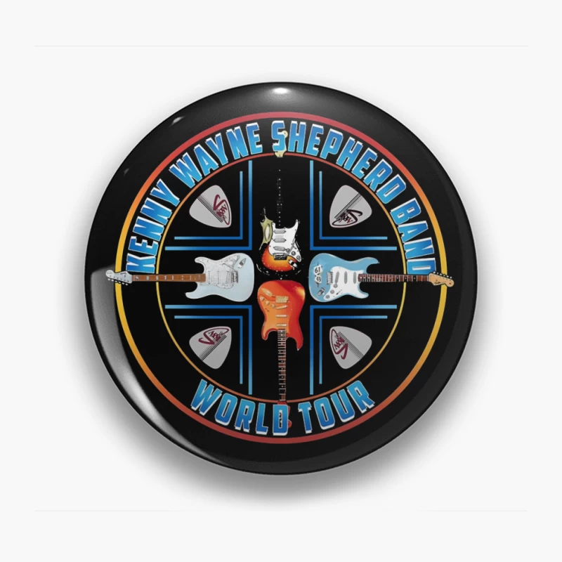 Kenny Wayne Shepherd Band World Tour Logo with Electric Guitars Pin