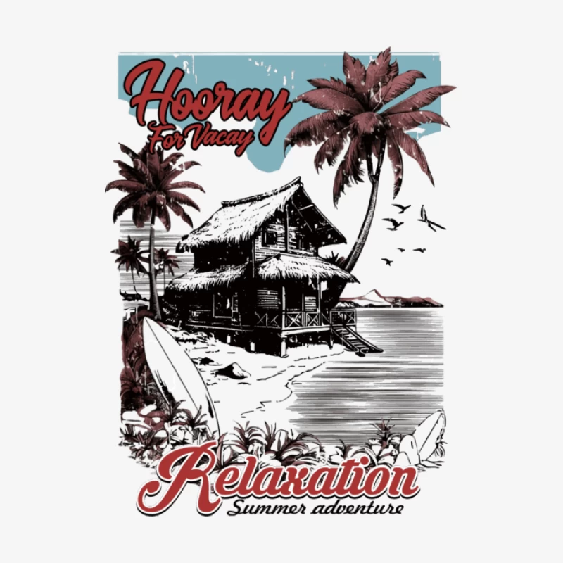 Hütte am Strand für Entspannung Herren Langarm T-Shirt