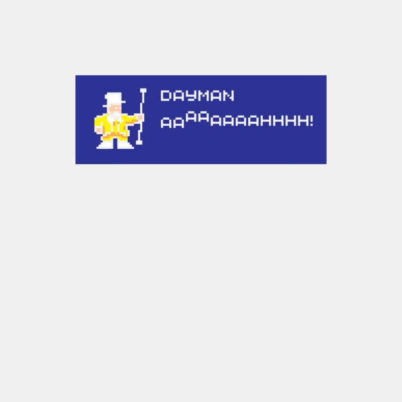 Retro Pixel Art: Dayman Character Shouting on Blue Background Male Tank Top