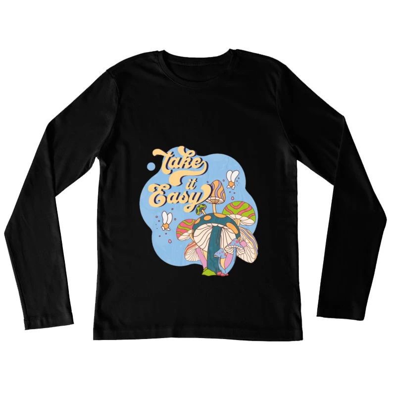 Prenez-le facilement avec des champignons et des abeilles Femme Manches Longues T-Shirt