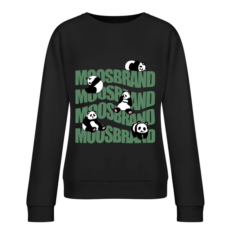 Pandas auf Moosbrand Hintergrund Damen Pullover Sweatshirt