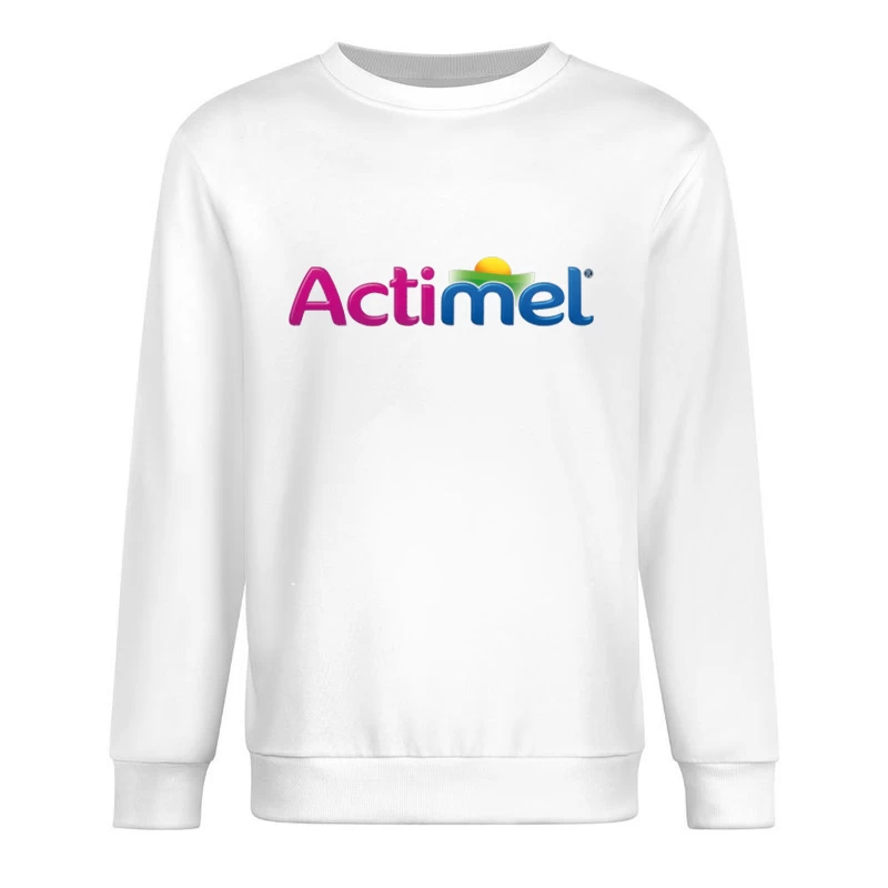 Actimel Dairy Brand Colorful Logo Design Male Pullover Sweatshirt