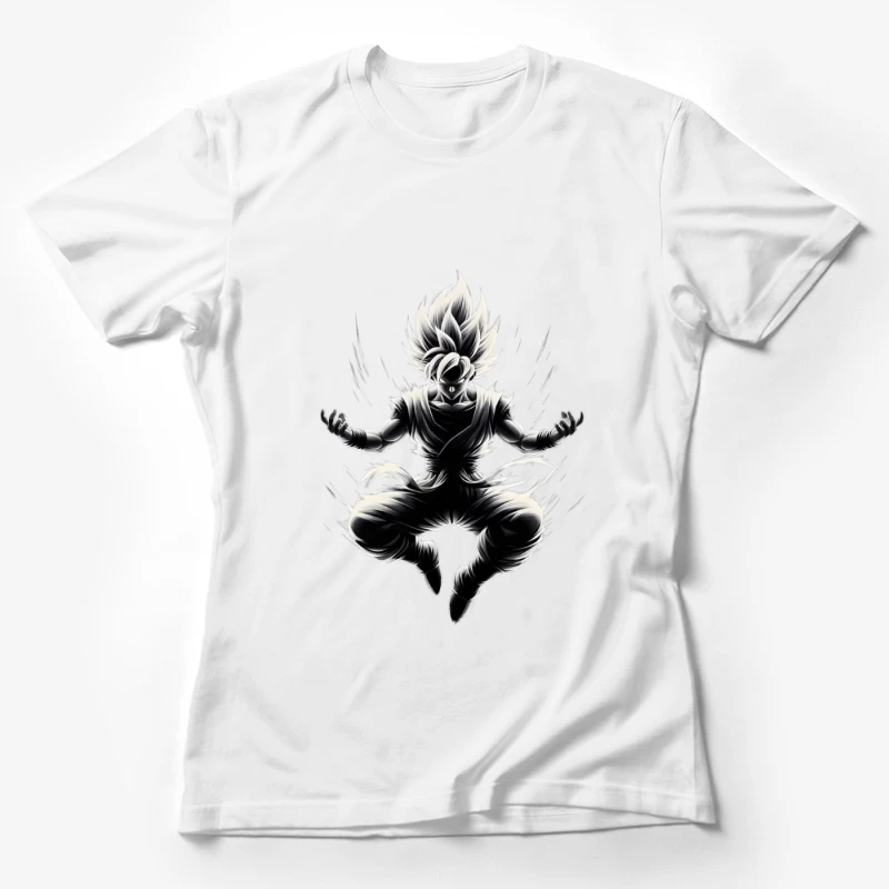 Dynamic Anime Character in Action Female T-Shirt
