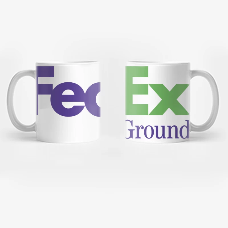 FedEx Ground Corporate Logo - Purple and Green Shipping Company Design Coffee Mug