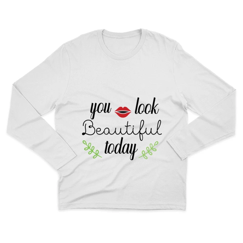 Compliment de beauté avec lèvres rouges Homme Manches Longues T-Shirt