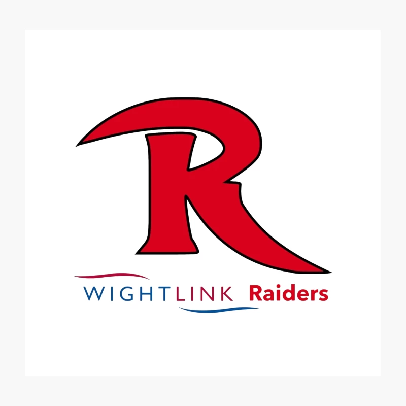 Wightlink Raiders Sports Team Logo with Red R Throw Pillow