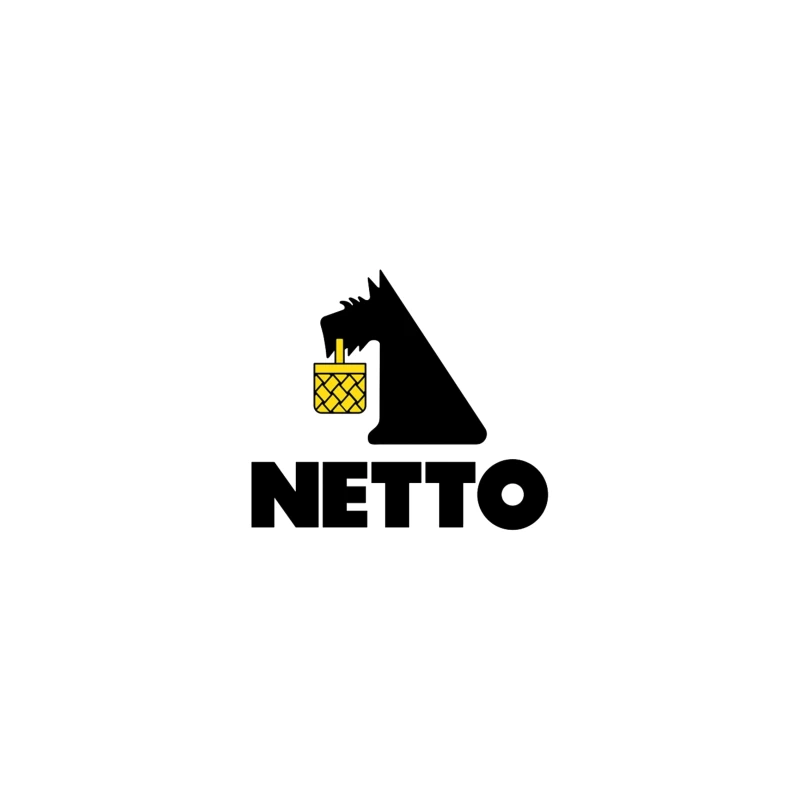 Netto Supermarket Logo with Black Dog and Yellow Basket iPhone Case