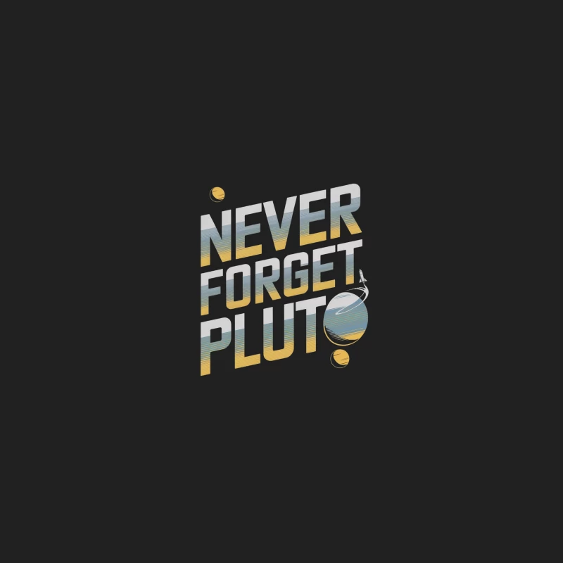 Never Forget Pluto: Nostalgic Astronomy Typography Bucket Hat