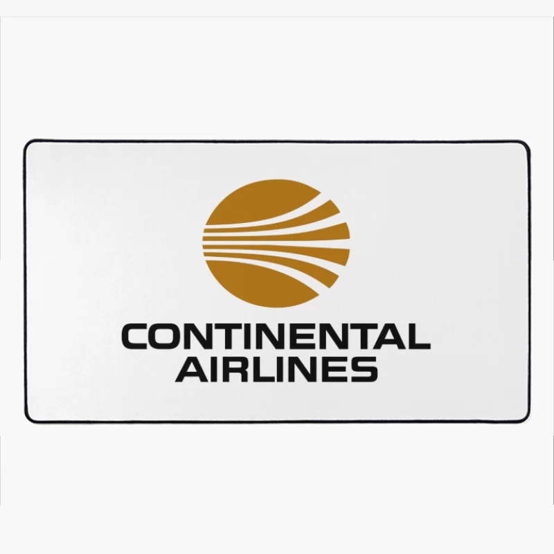 Continental Airlines Vintage Corporate Logo with Gold Globe Design Desk Mat