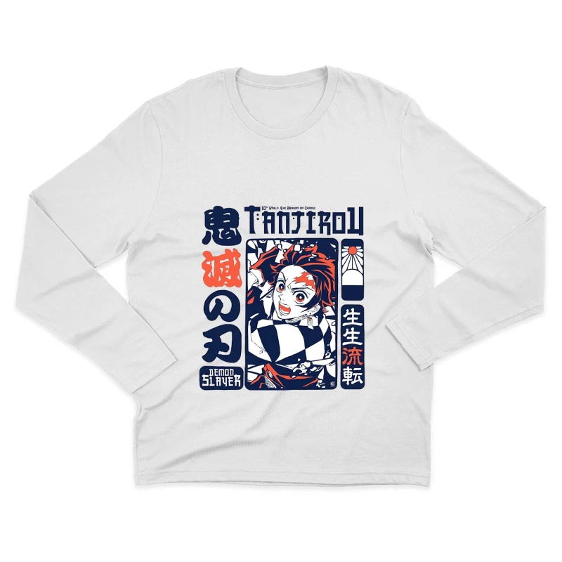 Demon Slayer Tanjiro Design Herren Langarm T-Shirt