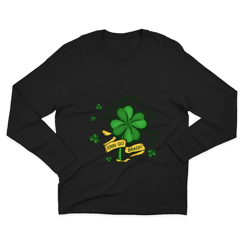 St. Patrick's Day Glücksklee Herren Langarm T-Shirt