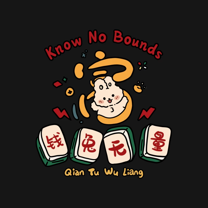 Niedliches Häschen-Design mit Mahjong-Steinen Herren T-Shirt