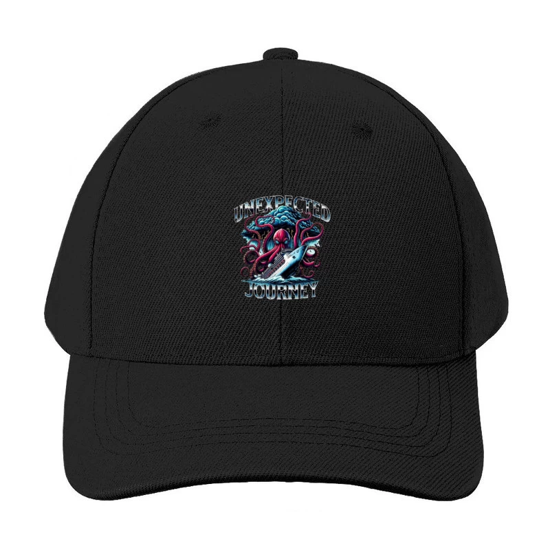 Giant Octopus Attacking Cruise Ship Artistic Illustration Baseball Cap