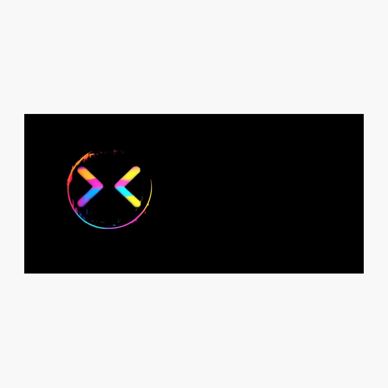 Vibrant Neon Circular Logo with X-Shape Coffee Mug