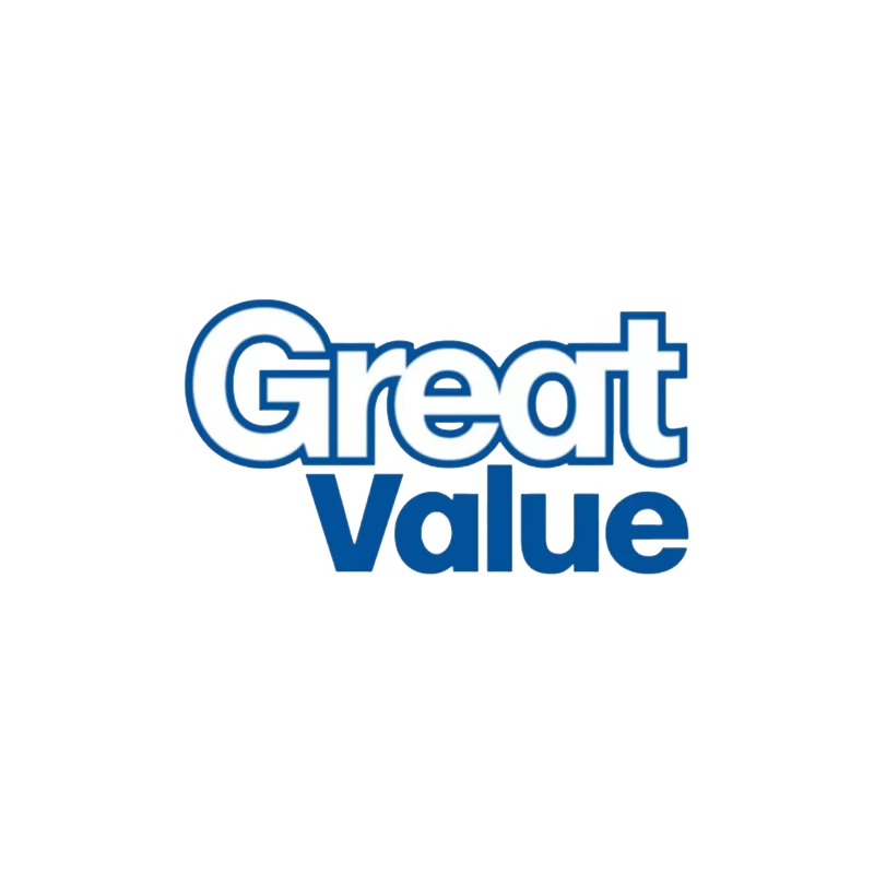 Great Value Walmart Store Brand Logo in Blue Text Travel Mug