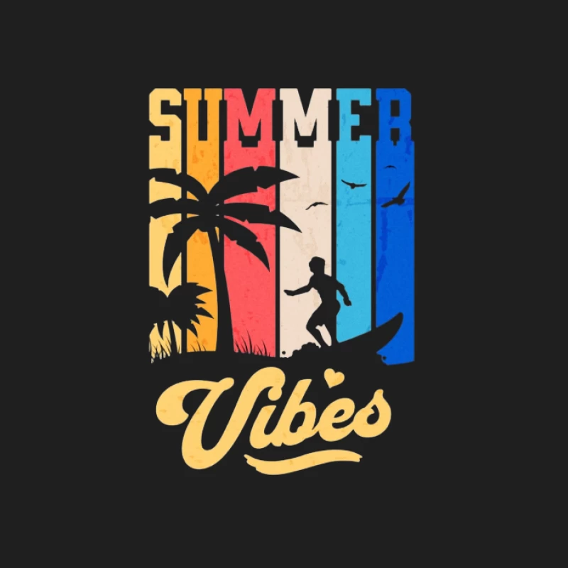 Sommer Vibes mit Palmen und Surfer Herren Tanktops