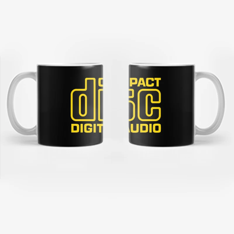 Vintage Compact Disc Digital Audio Yellow Logo Design Coffee Mug