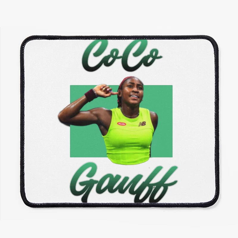 Professional Tennis Athlete in Bright Training Attire Mouse Pad