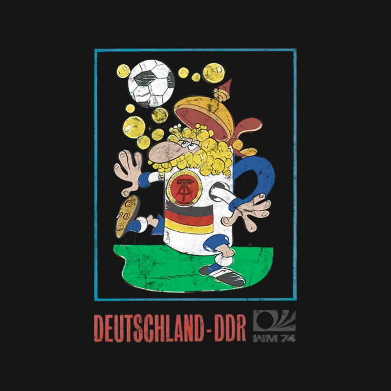 Deutschland DDR   70s Vintage-Style Soccer Fan Design Mouse Pad