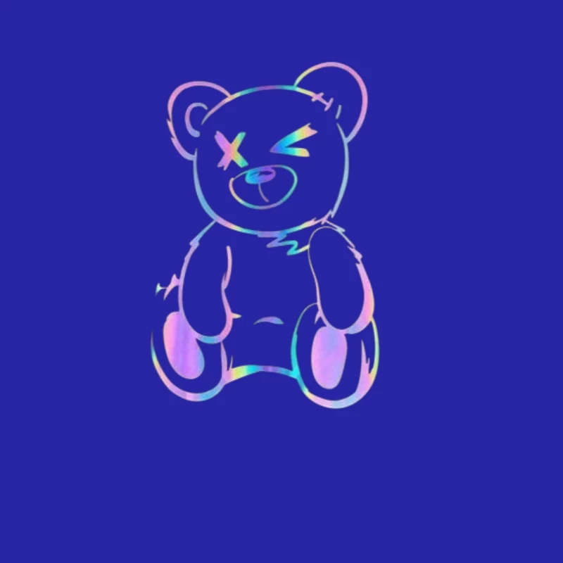 Colorful Cartoon Teddy Bear Illustration Male Tank Top